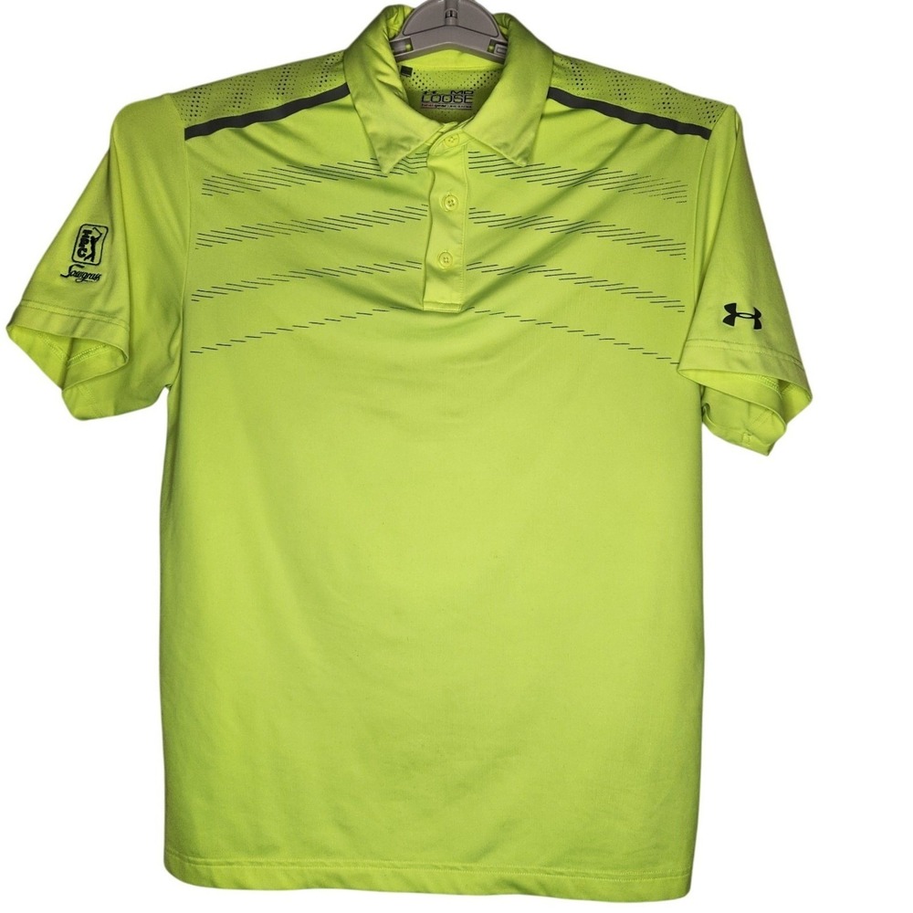 UNDER ARMOUR Performance Polo Shirt  Mens‎ Medium TPC Sawgrass Neon Yellow Golf